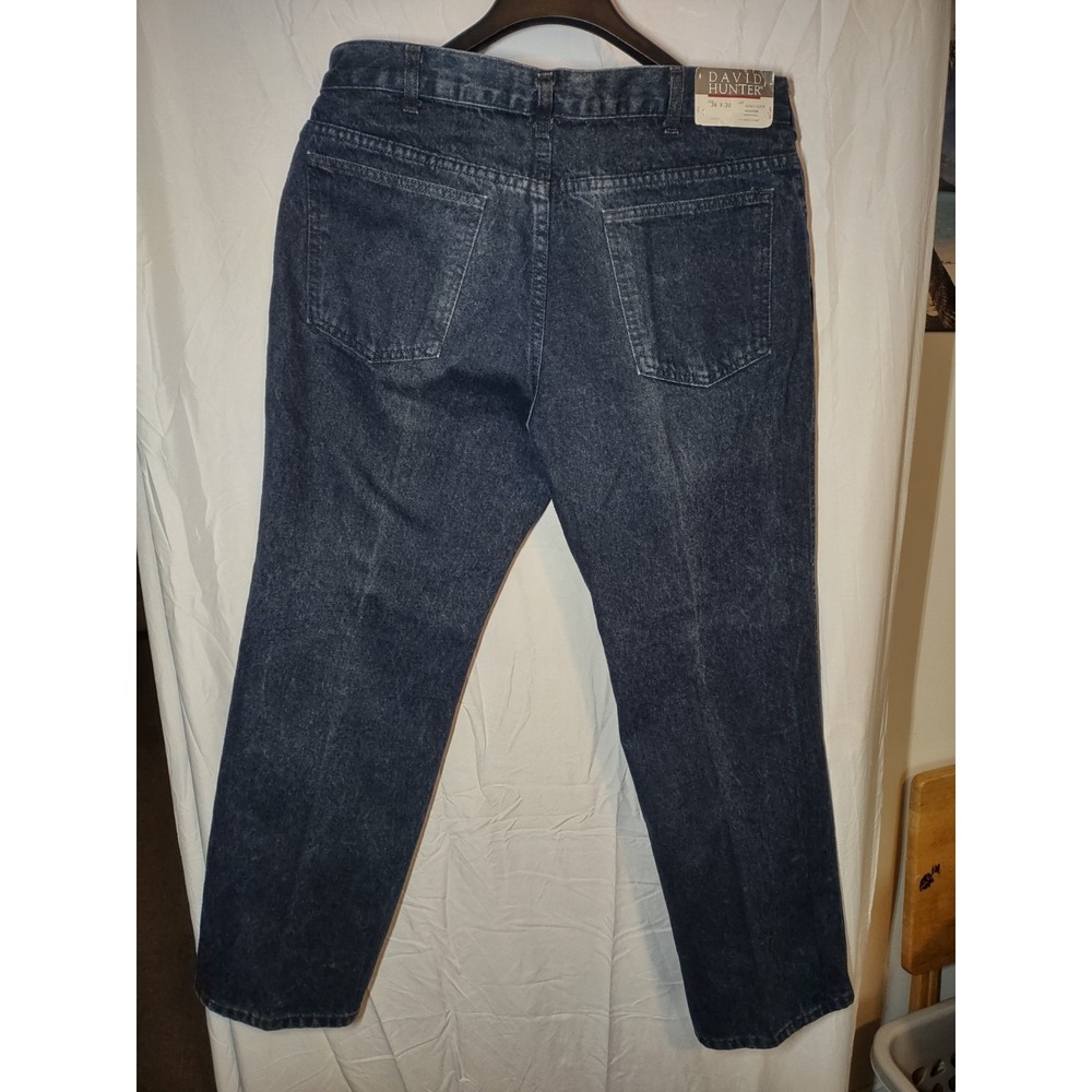 Made In USA Men's David Hunter Jeans 36x30 NWT Dark Blue With Inspection Tag